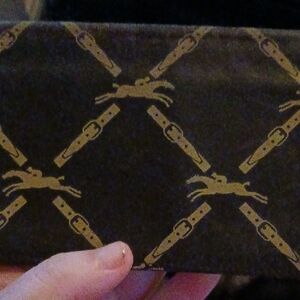 Longchamp Brown and Gold Wallet